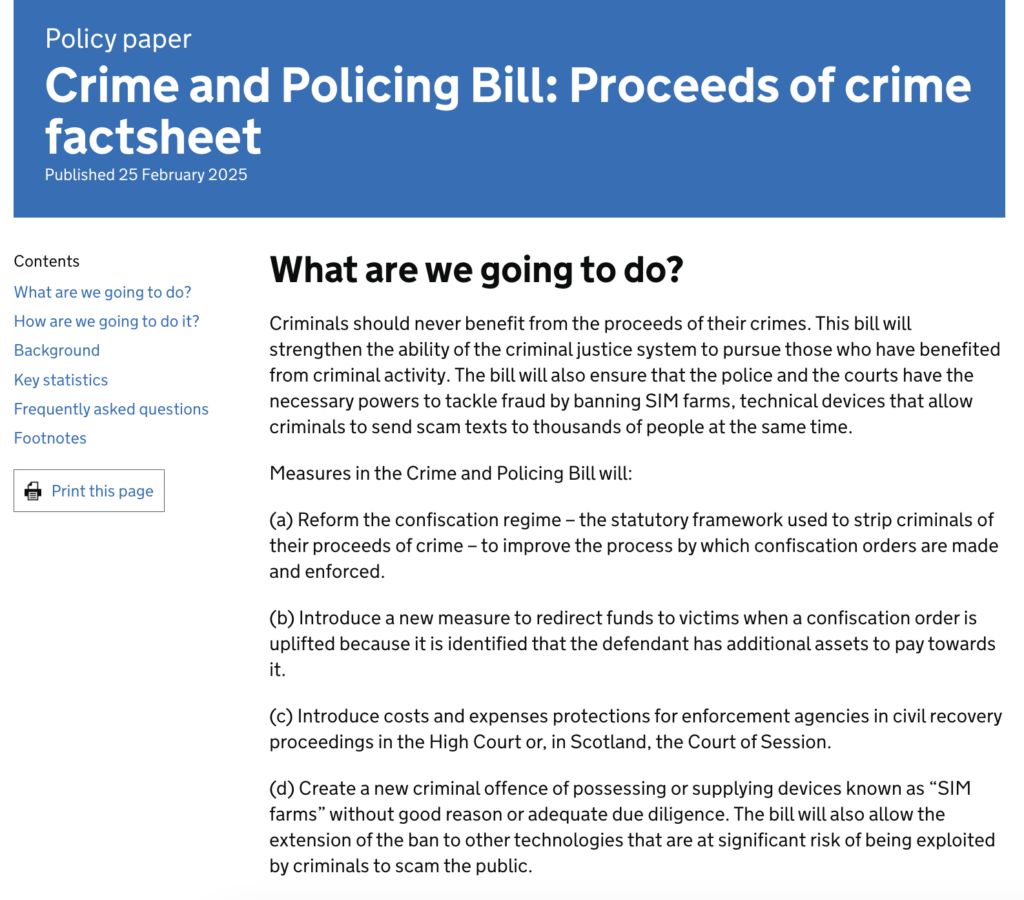 Crime and policing bill